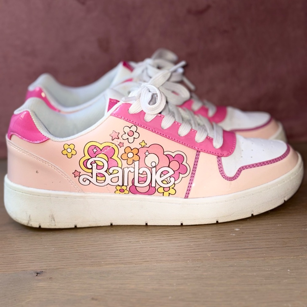 Barbie Floral Pink and White Shoes